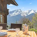 Grand Rustique A Gryon, Avec Vue Et Cheminee Chalet