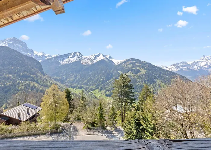 Grand Rustique à Gryon, Avec Vue Et Cheminée Chalet Gryon