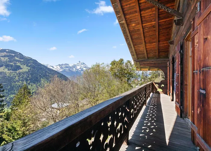 Grand Rustique à Gryon, Avec Vue Et Cheminée Chalet
