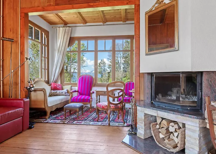 Grand Rustique à Gryon, Avec Vue Et Cheminée Chalet *