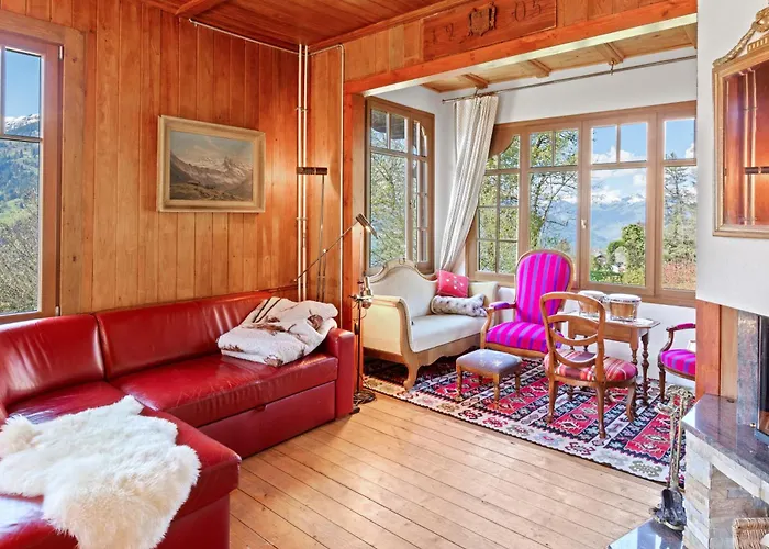 Chalet Grand Rustique à Gryon, Avec Vue Et Cheminée Gryon