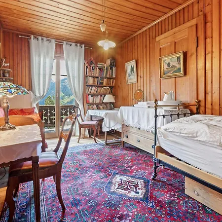 Шале Grand Rustique A Gryon, Avec Vue Et Cheminee Грион